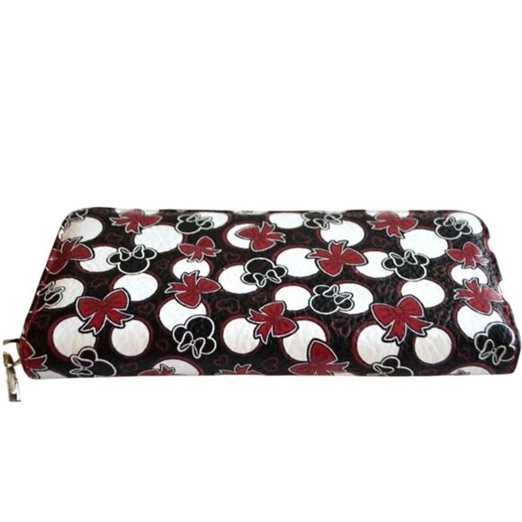 Disney Parks Exclusive Minnie Mouse Loves Dots Polka Dot Hearts Bows Wristlet - Picture 2 of 7